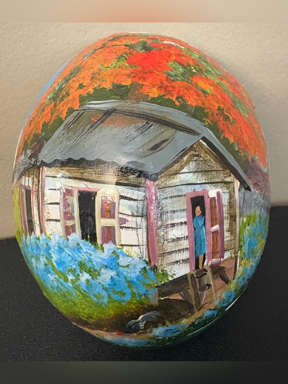 Hand-painted Art on Coconut Shell